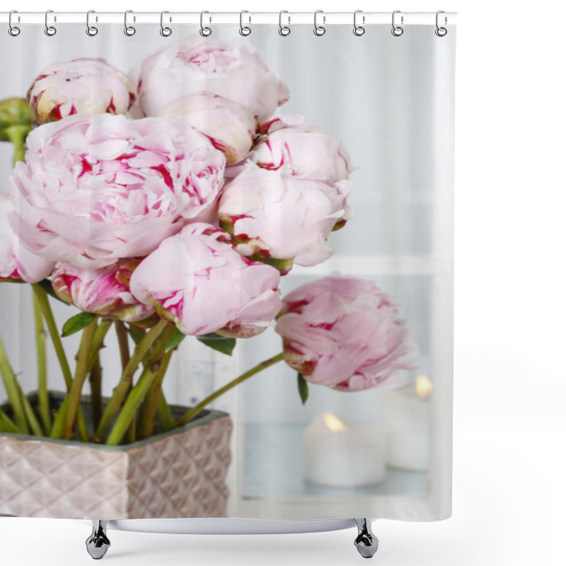 Personality  Pink Peonies Shower Curtains