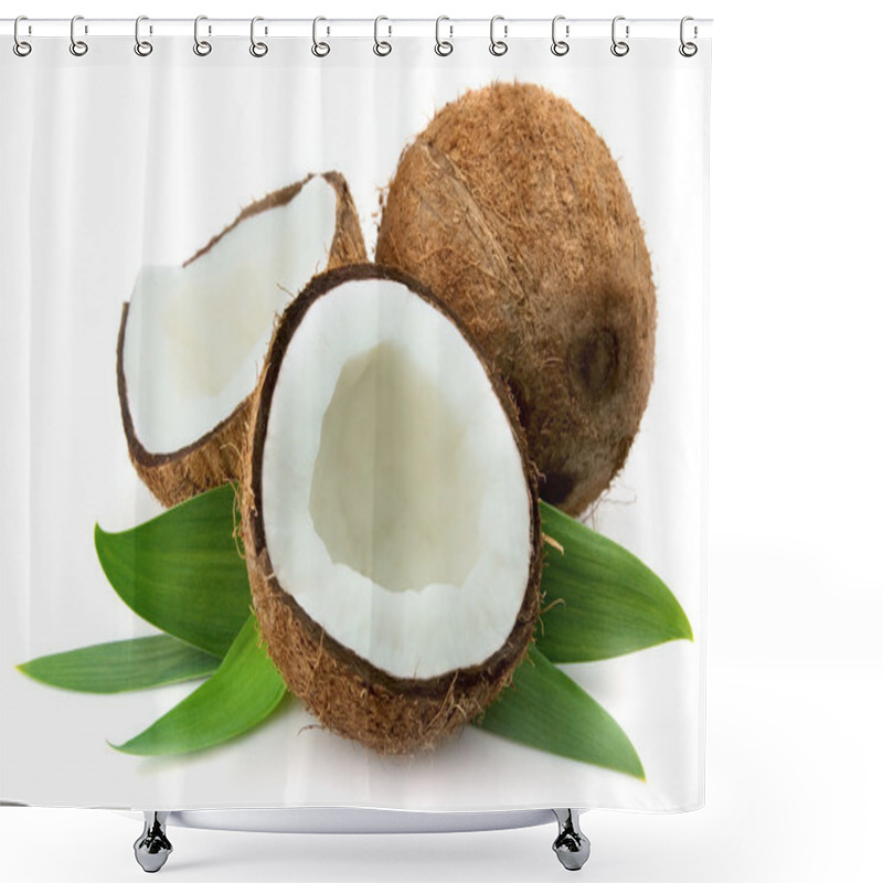 Personality  Coconut With Leaves Shower Curtains