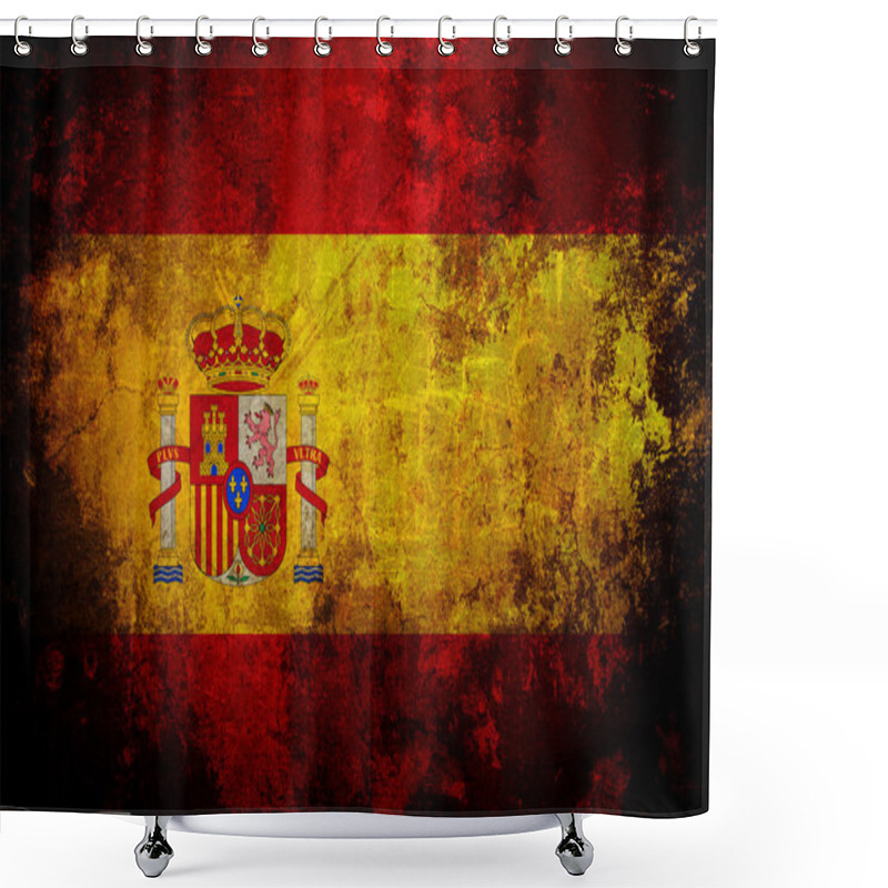 Personality  Flag Of Spain Shower Curtains