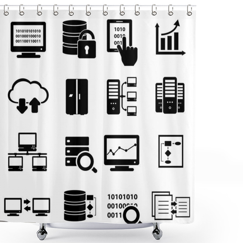 Personality  Big Data Icon Set Shower Curtains