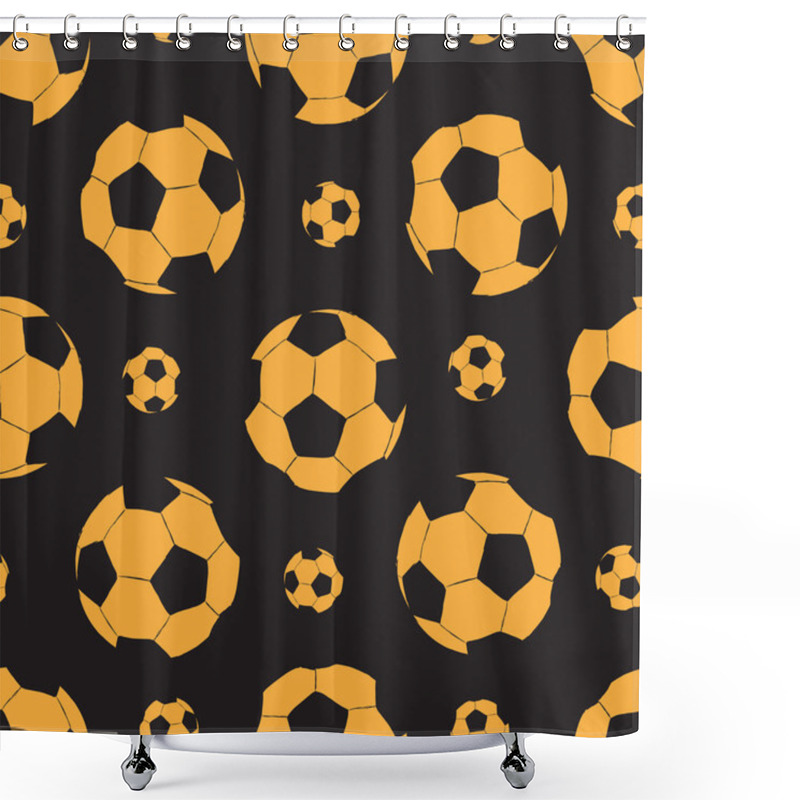 Personality  Seamless Orange Soccer Balls Shower Curtains