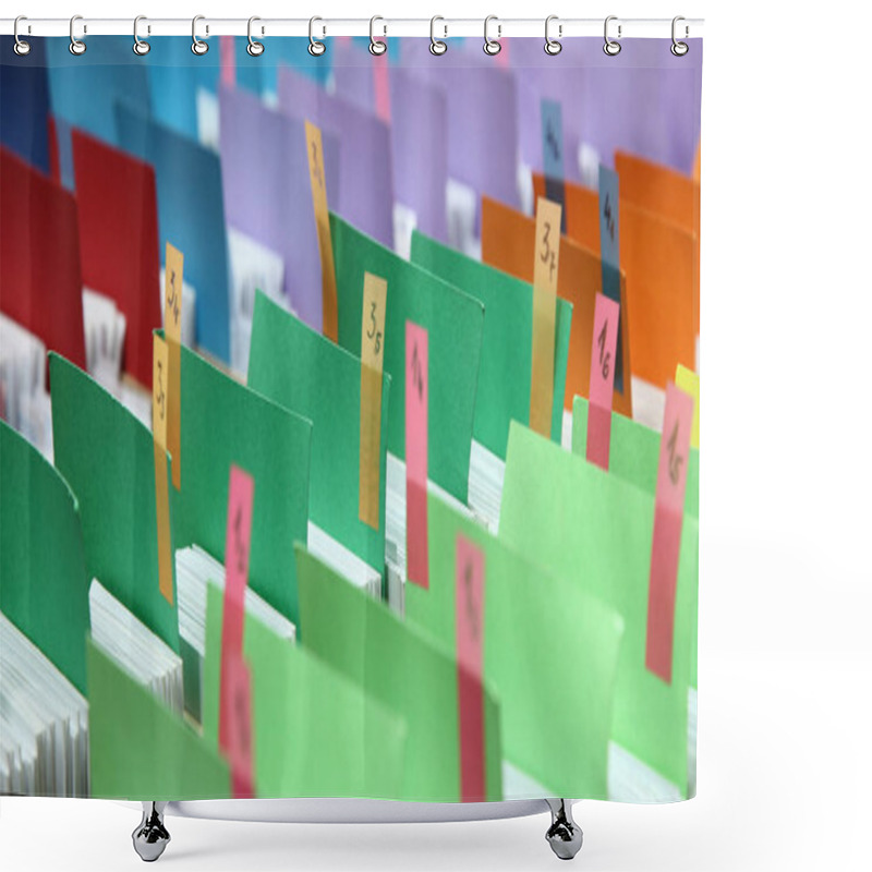 Personality  Archive Files In Library Shower Curtains