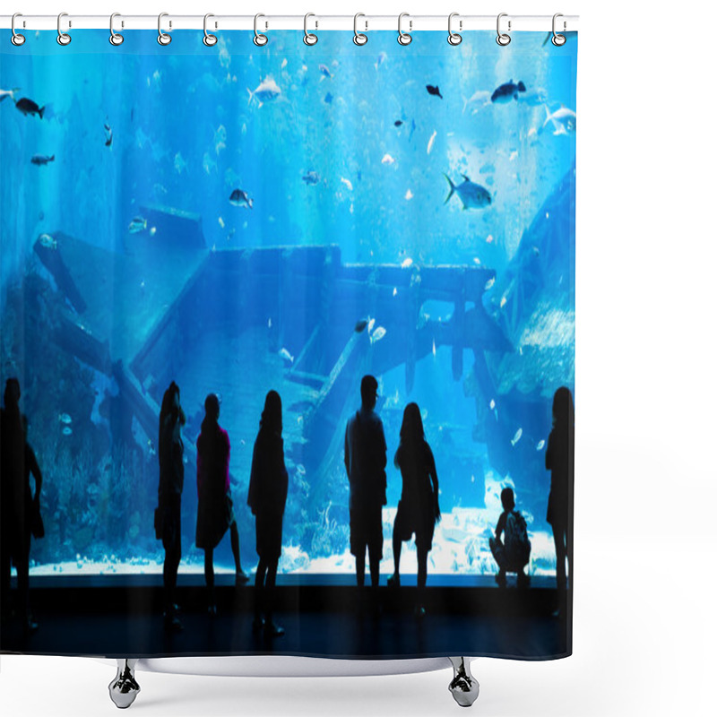 Personality  Large Aquarium In Singapore Shower Curtains