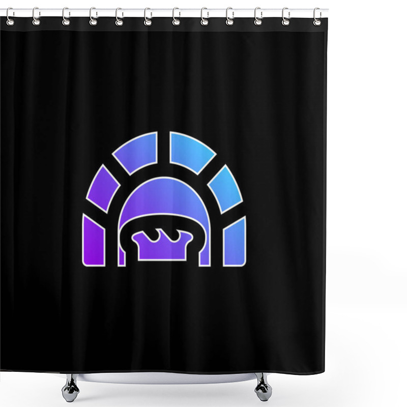 Personality  Bread Oven Blue Gradient Vector Icon Shower Curtains