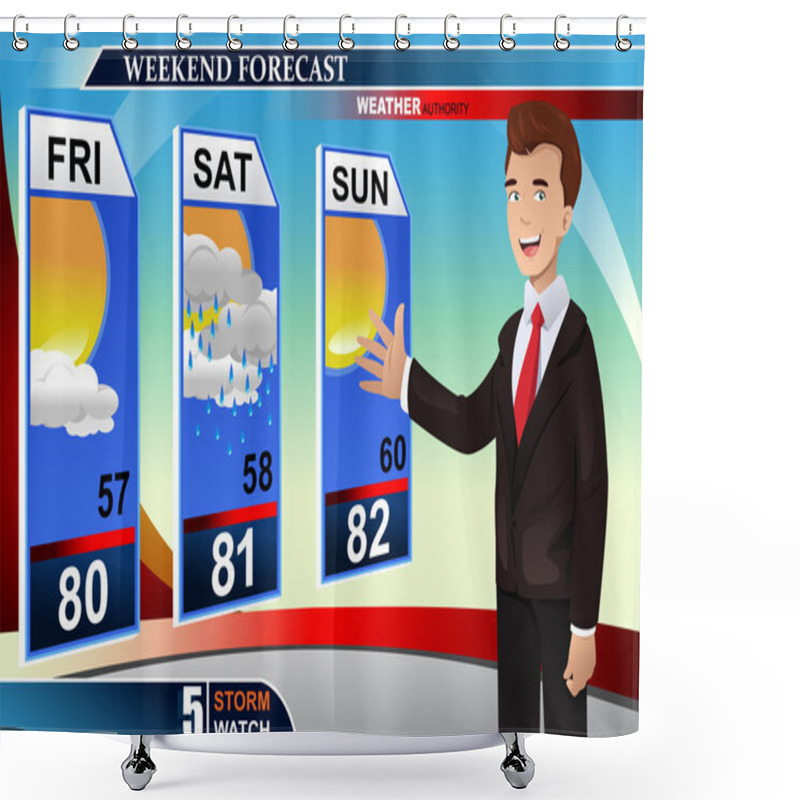 Personality  Weather News Reporter Shower Curtains