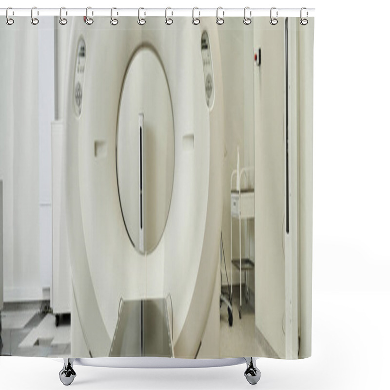 Personality  A Cutting-edge MRI Machine Offers Patients Non-invasive Diagnostic Options In Modern Healthcare, Banner Shower Curtains