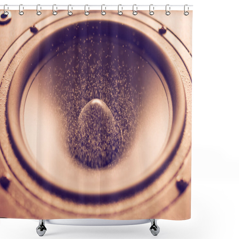 Personality  Large Speaker Doing A Bass Test  Shower Curtains