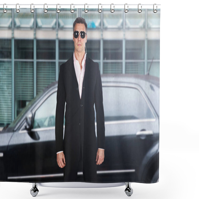 Personality  Male Security Guard Standing Shower Curtains