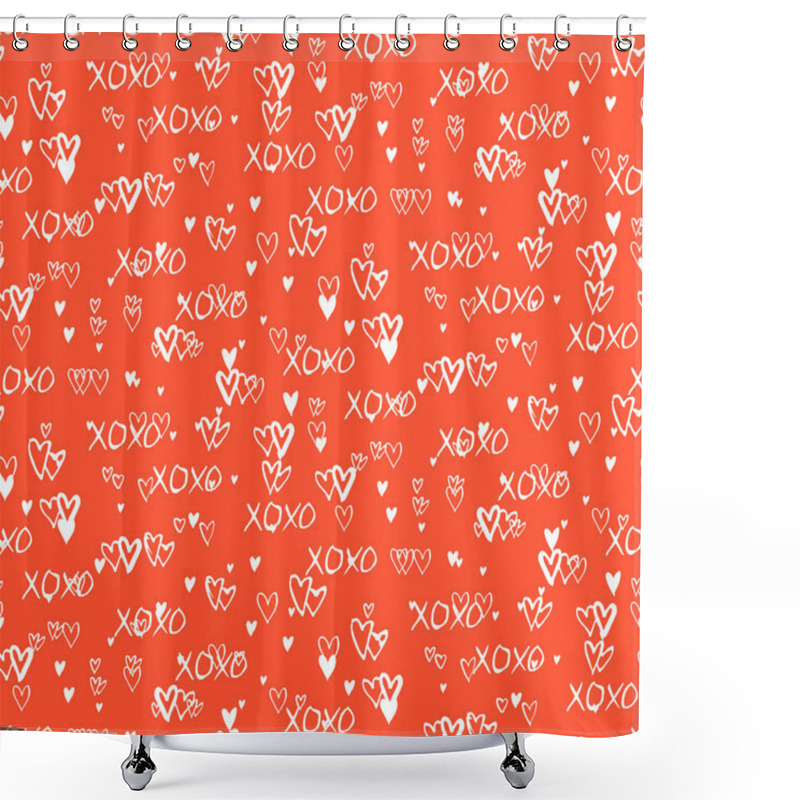 Personality  Pattern With Hand Painted Hearts Shower Curtains