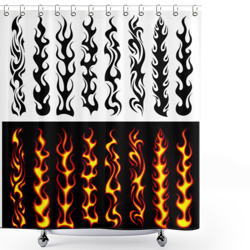 Personality  Tribal Flames And Elements Shower Curtains