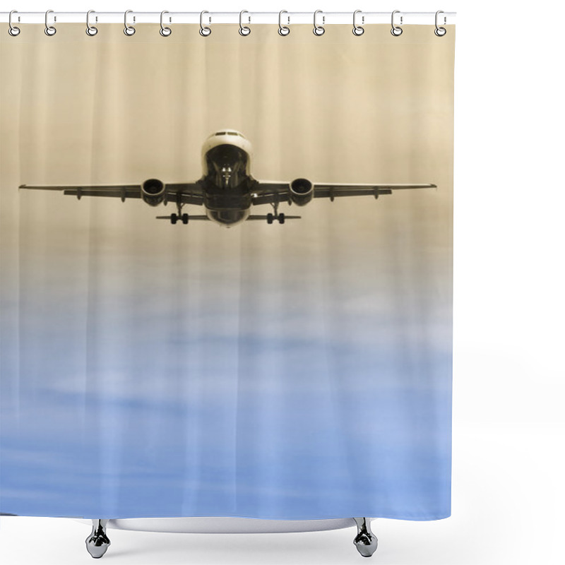 Personality  Landing Approach Shower Curtains