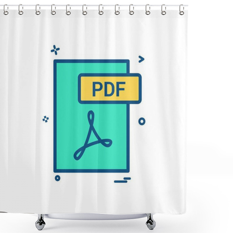 Personality  Pdf File Format Icon Vector Design Shower Curtains