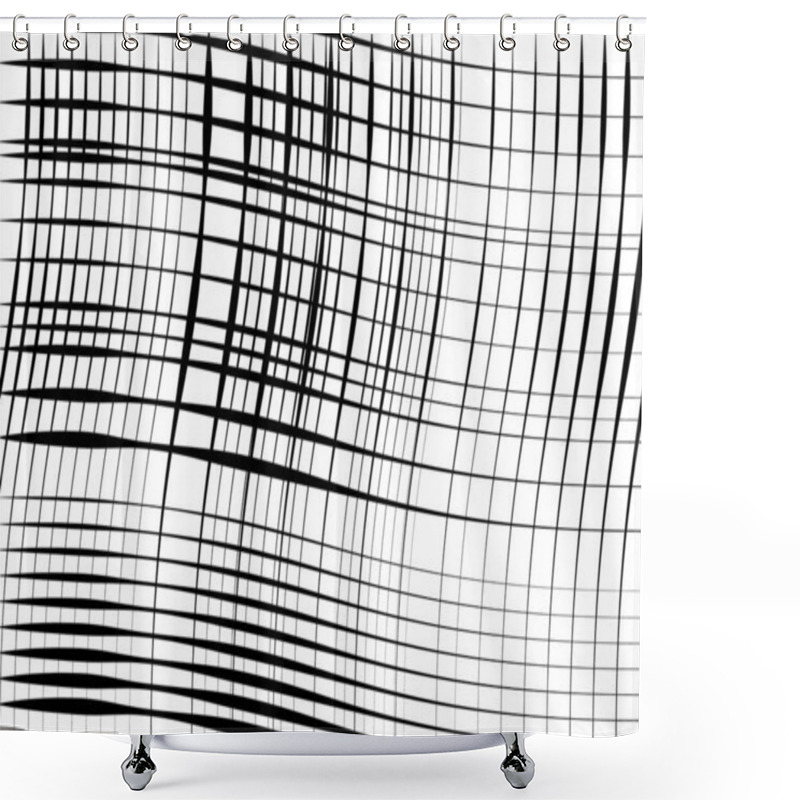 Personality  Grid, Mesh Of Wavy, Undulating, Waving, Billowy Lines. Abstract Black And White, Grayscale Background, Texture, Backdrop And Pattern Shower Curtains