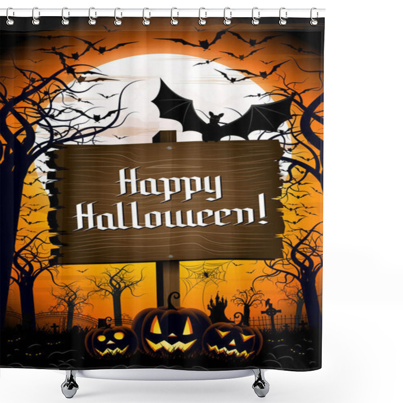 Personality  Happy Halloween - Banner/ Poster Shower Curtains