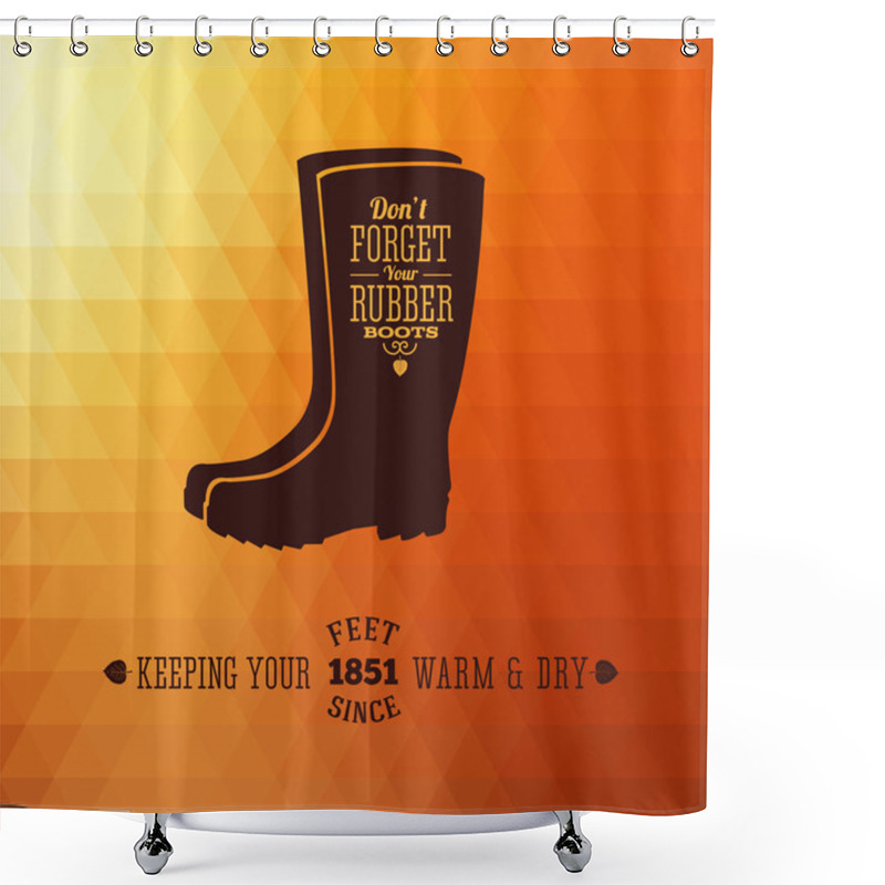 Personality  Rubber Boots Abstract Vector Background Shower Curtains