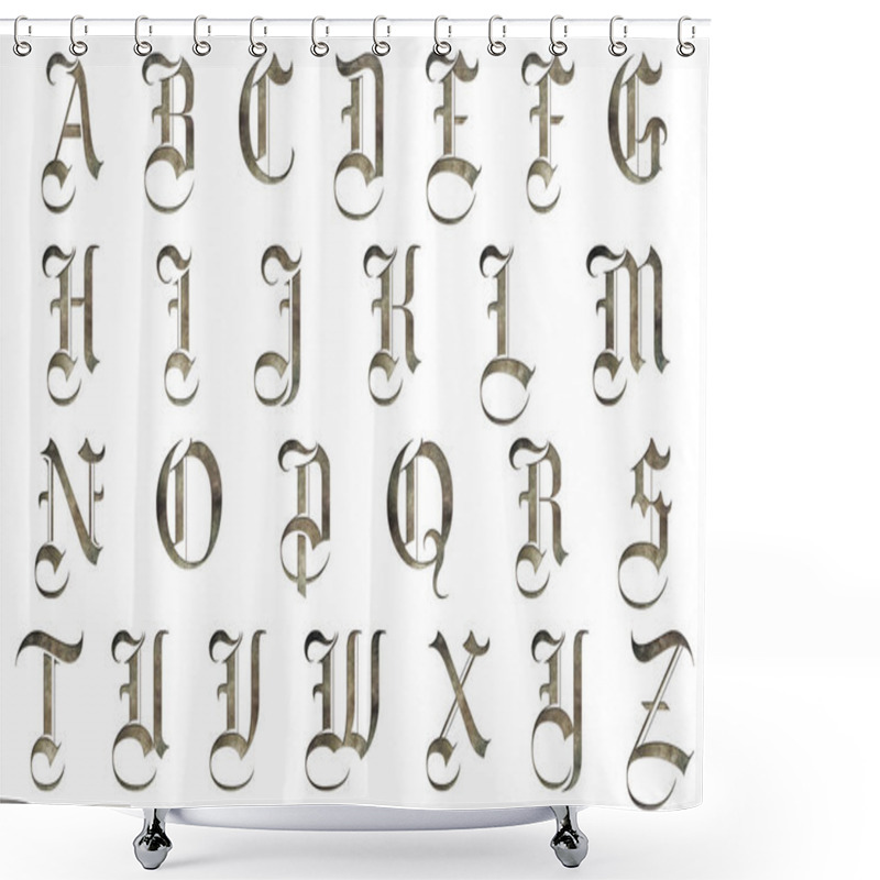 Personality  Medieval Renaissance Gothic Alphabet Collection Letters Shower Curtains