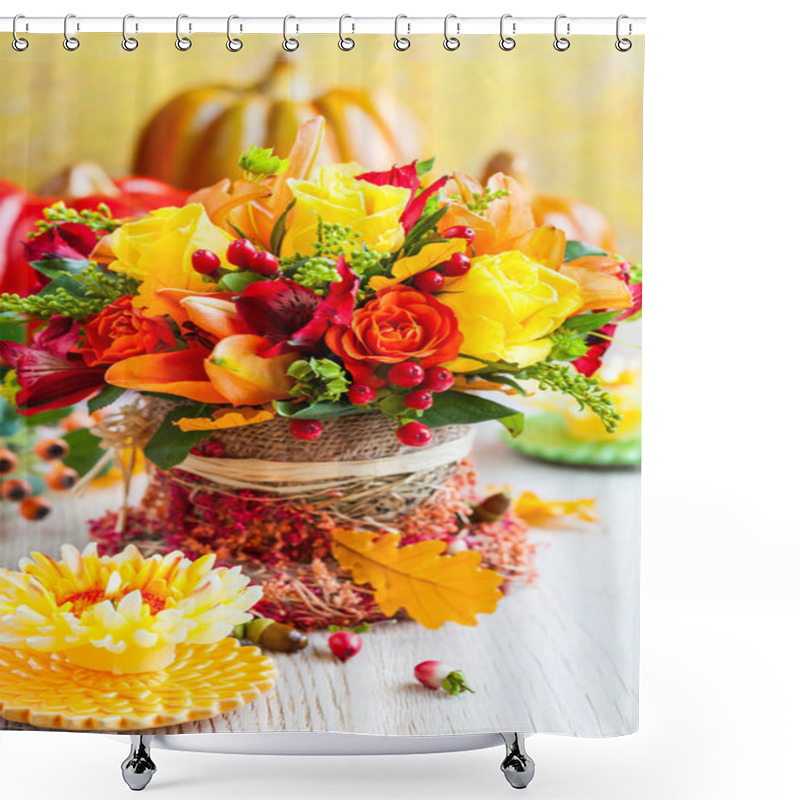 Personality  Basket Of Flowers Shower Curtains