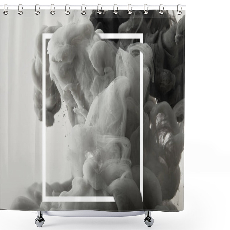 Personality  Grey Creative Splash Of Paint In White Square Frame  Shower Curtains