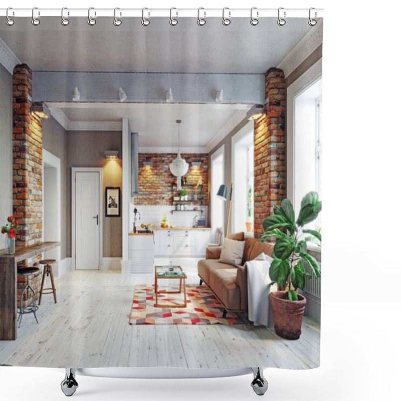 Personality  Modern Apartment Interior Shower Curtains