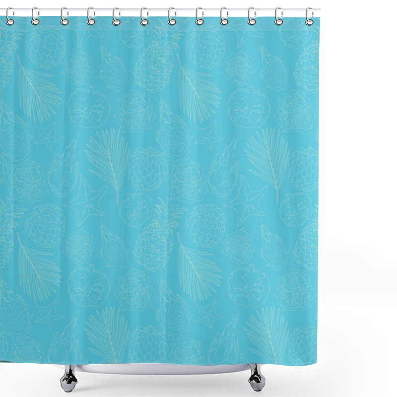 Personality  Vector Seamless Background With Tropical Fruits Shower Curtains