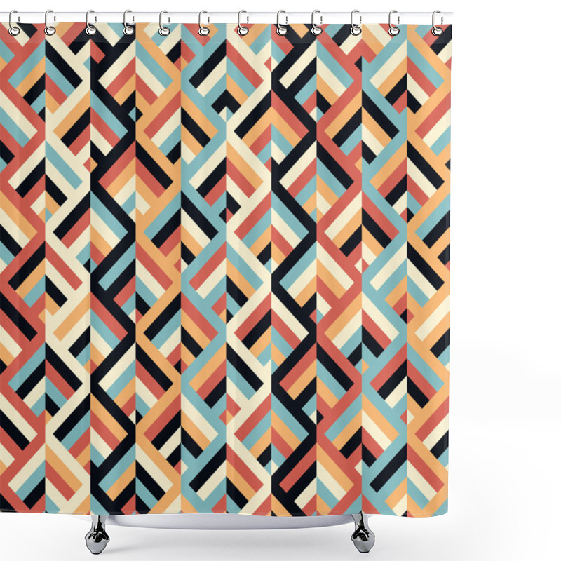 Personality  Geometric Ethnic Zigzag Pattern Background Shower Curtains