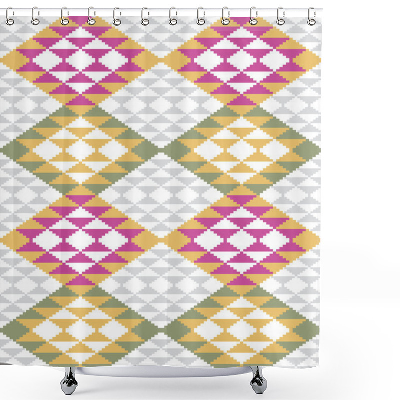 Personality  Abstract Geometric Pattern Shower Curtains