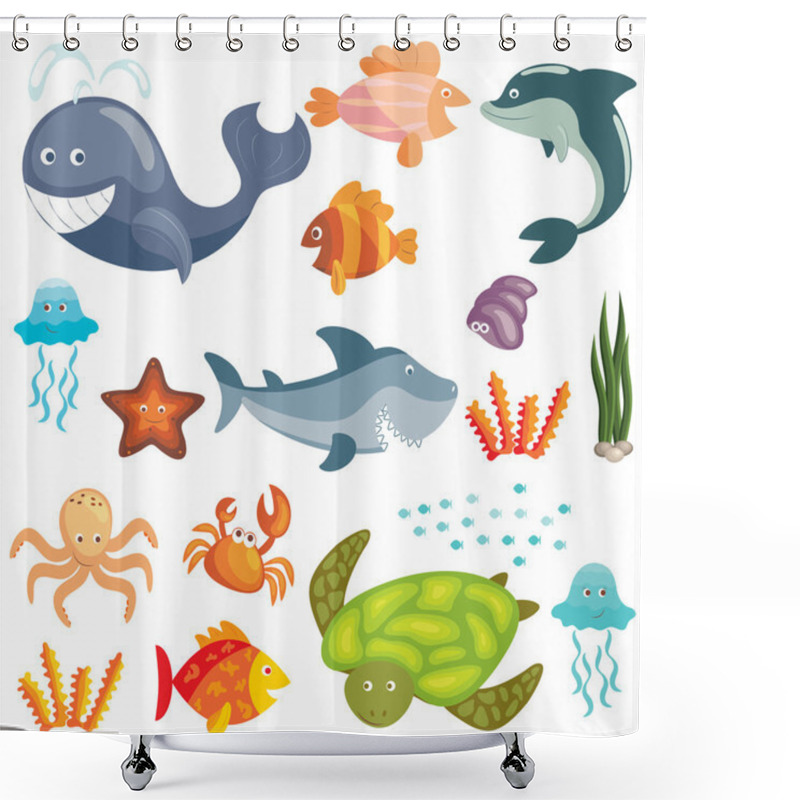 Personality  Marine Animals Set Shower Curtains