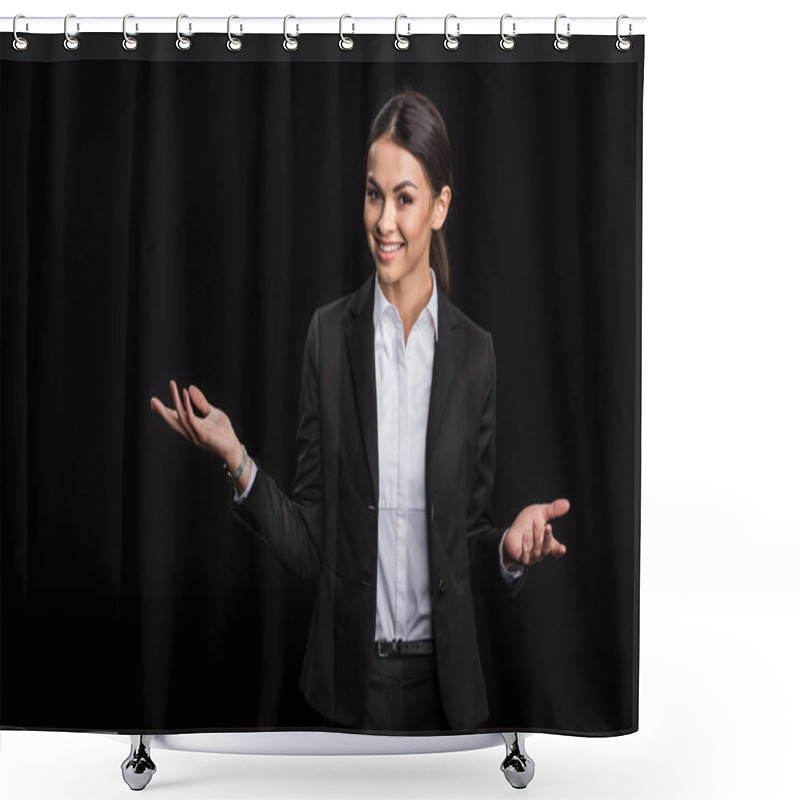 Personality  Attractive Young Businesswoman Shower Curtains