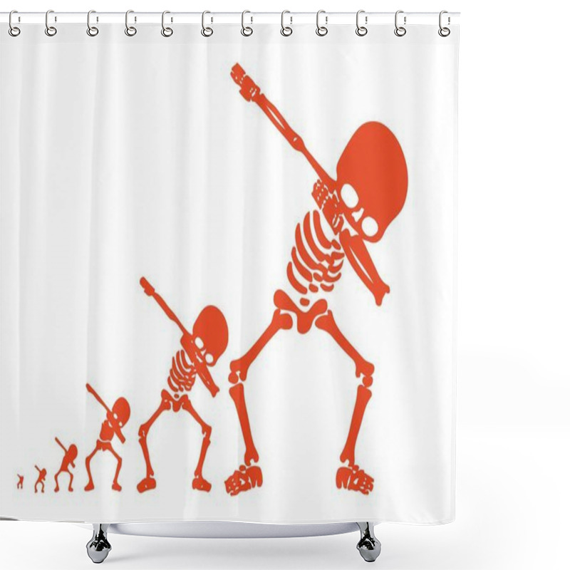 Personality  Skeleton Dabbing, A  Group Of Skeletons Doing Dab Shower Curtains