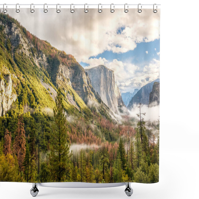 Personality  Yosemite Valley At Cloudy Autumn Morning  Shower Curtains