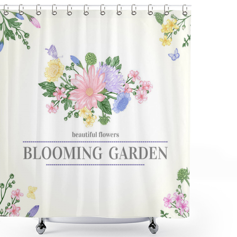 Personality  Bouquet Of Flowers. Shower Curtains