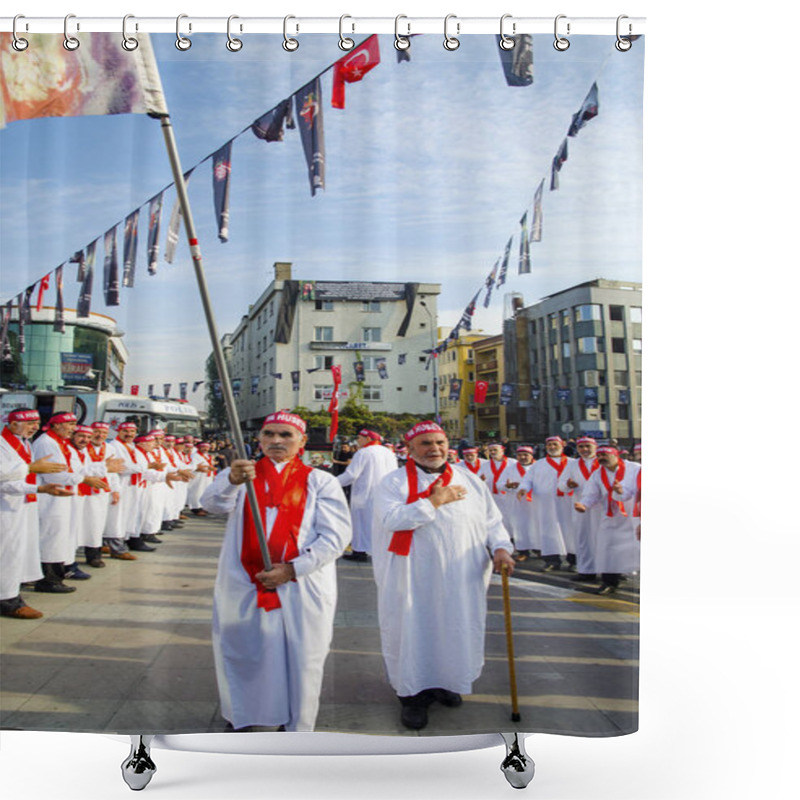 Personality  Turkish Shia Men Mourning Day Of Ashura Shower Curtains