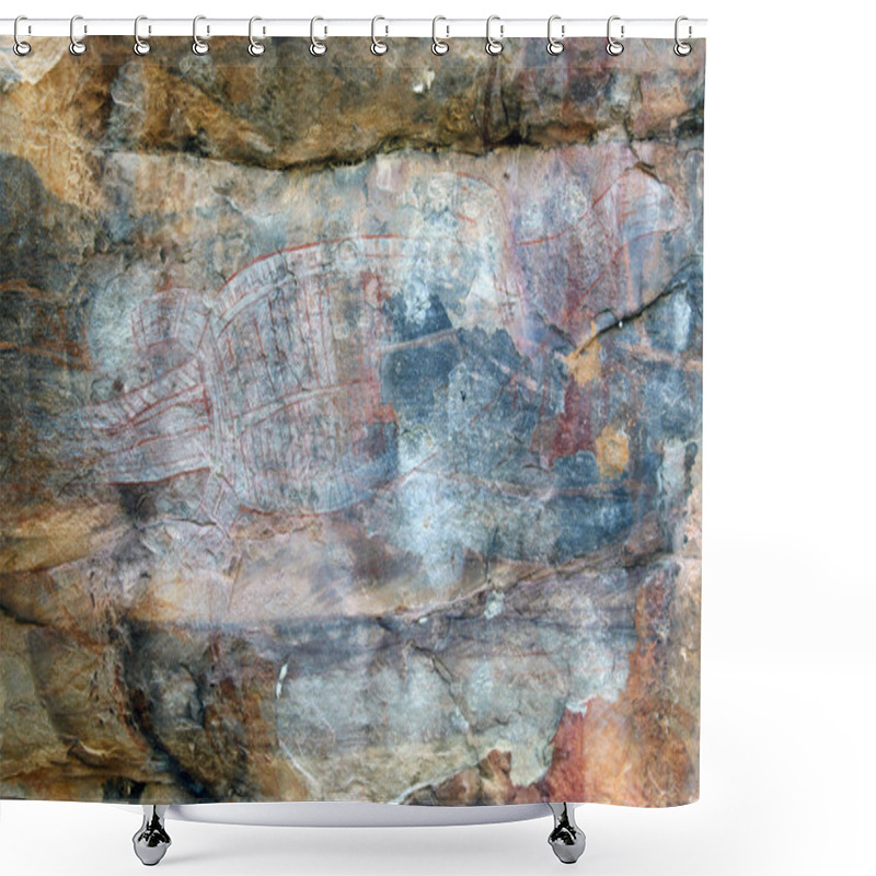 Personality  Ubirr Crocodile Rock Art Shower Curtains