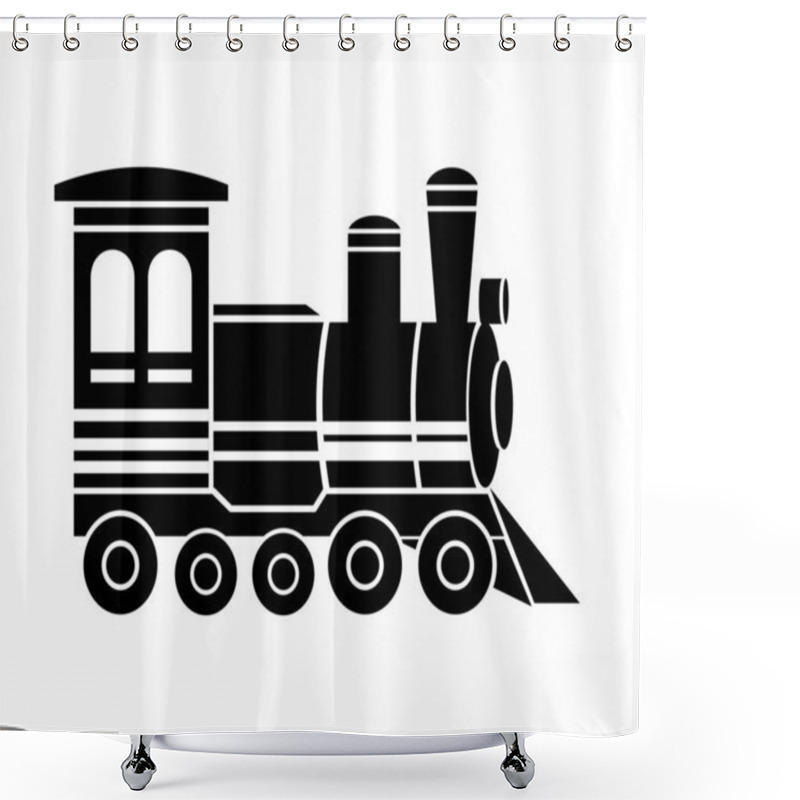 Personality  Toy Train. An Ancient Railway Vehicle. Transport Simple Style Logo Icon Vector Illustration Isolated. Shower Curtains