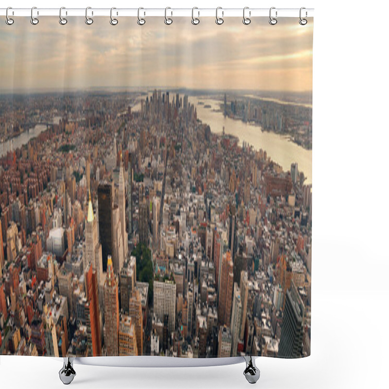 Personality  New York City Manhattan Sunset Skyline Panorama Shower Curtains