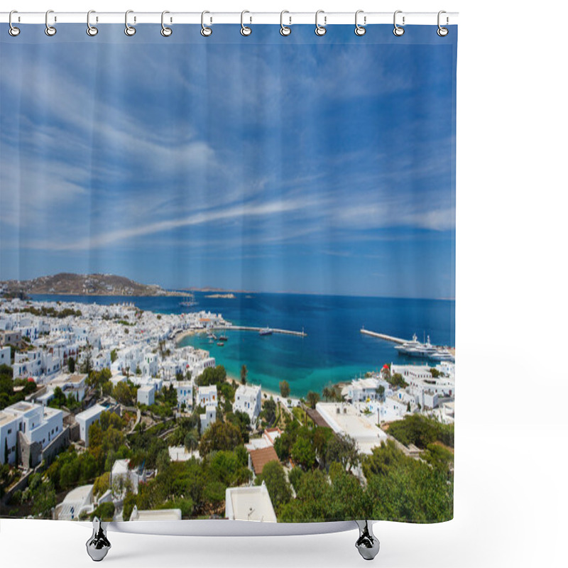 Personality  Mykonos Island Landscape Shower Curtains