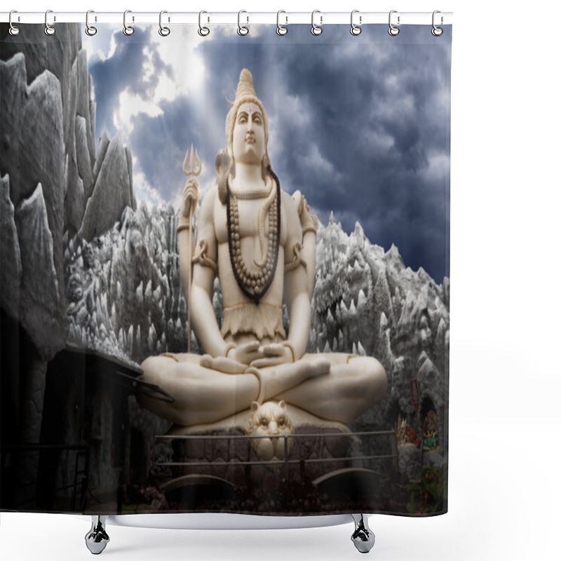 Personality  Big Lord Shiva Statue In Bangalore Shower Curtains