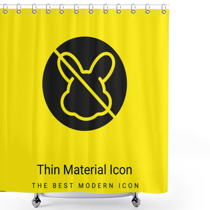 Personality  Animal Cruelty Minimal Bright Yellow Material Icon Shower Curtains