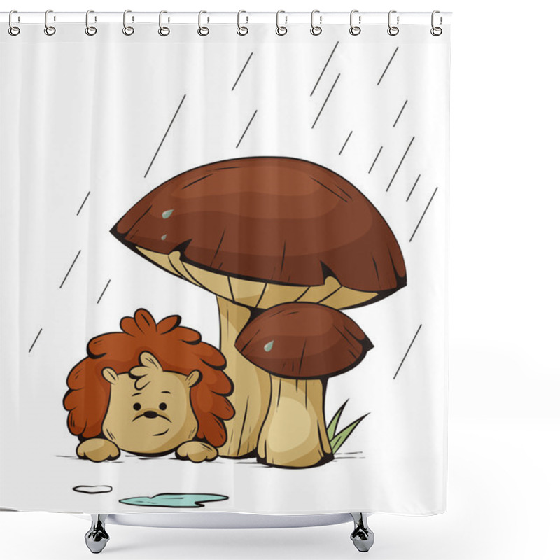 Personality  Hedgehog In The Rain Shower Curtains