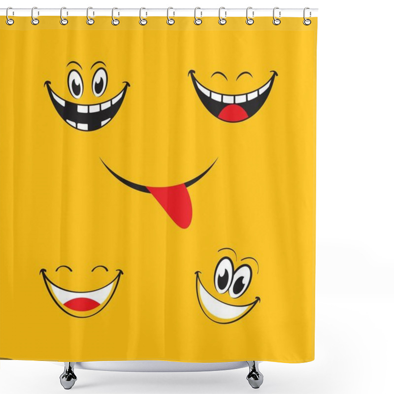 Personality  Smile Emotion Icon Vector Illustration Design Template Shower Curtains