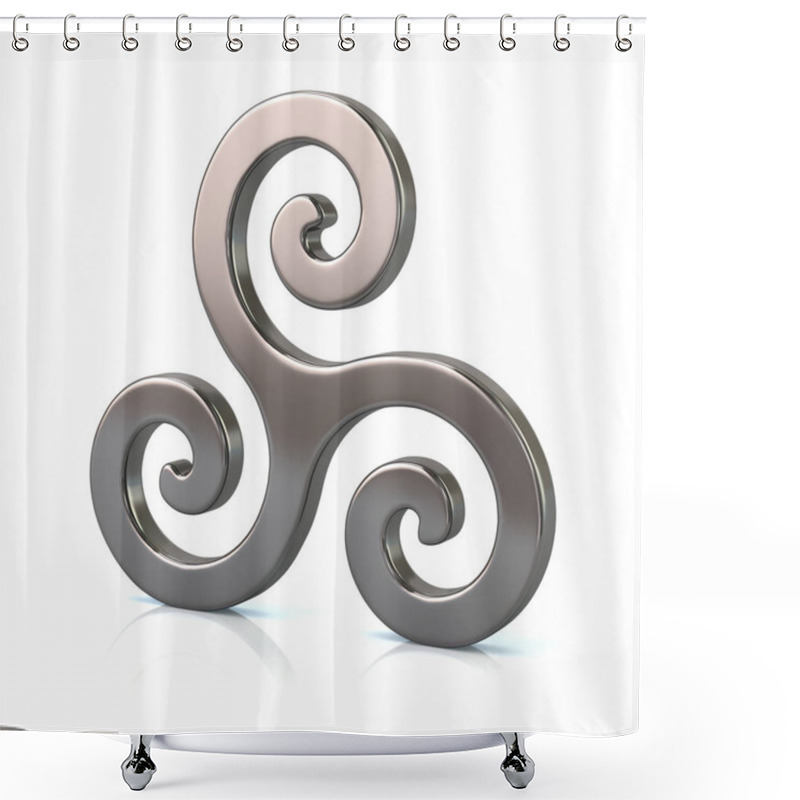 Personality  Silver Triple Spiral Symbol  Shower Curtains