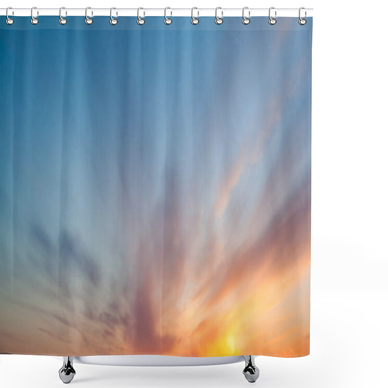 Personality  Colorful Sunset Or Sunrise In The Sky. The Sky And Clouds Are Painted In Different Delicate Colors. Shower Curtains