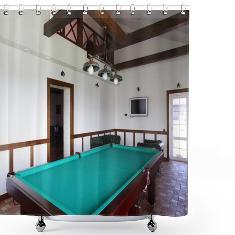 Personality  Interior Of Beautiful And Modern Billiard Shower Curtains