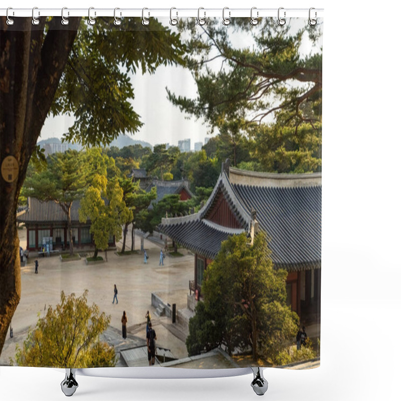 Personality  People Visiting The Park In The Eveing At Deoksugung Palace, Seoul South Korea Shower Curtains