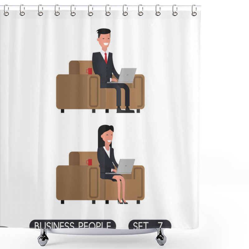 Personality  Business People Set 7 Shower Curtains