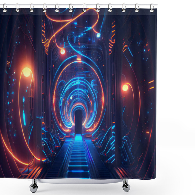 Personality  Interdimensional Travel And Parallel Universes, Illustration Shower Curtains