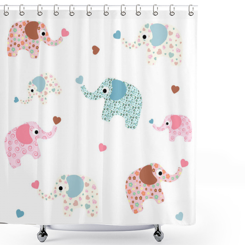 Personality  Elephant Seamless Background Shower Curtains