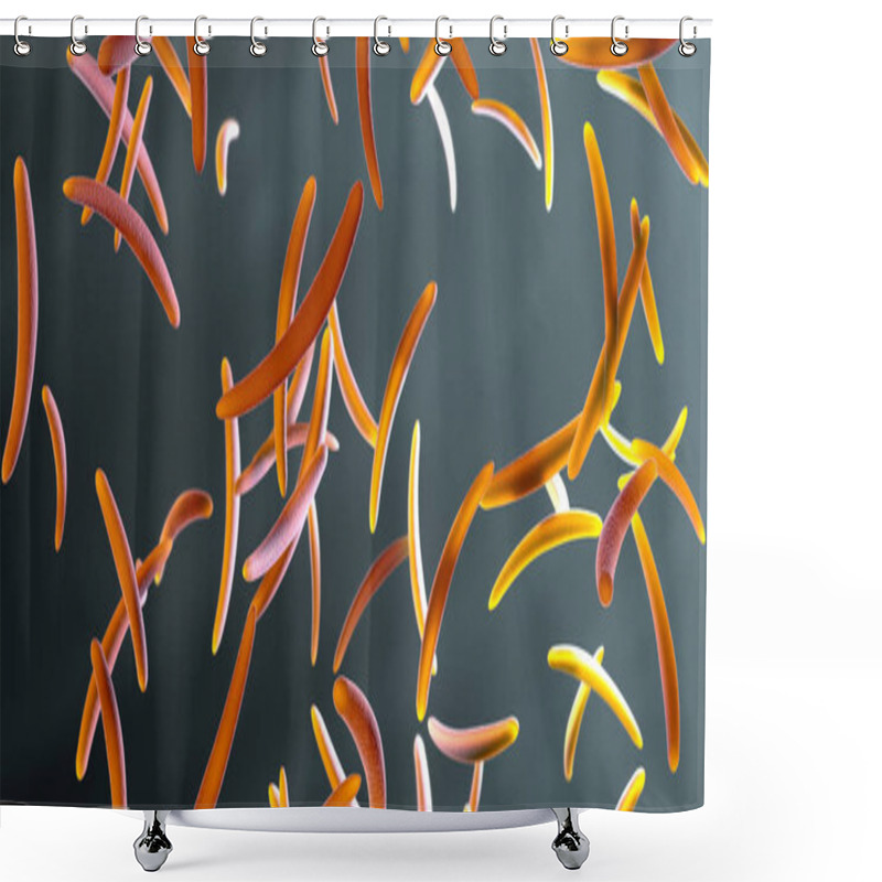 Personality  Flowing Malaria Parasite, Called Sporozoites, Into Bloodstream - 3d Illustration Shower Curtains