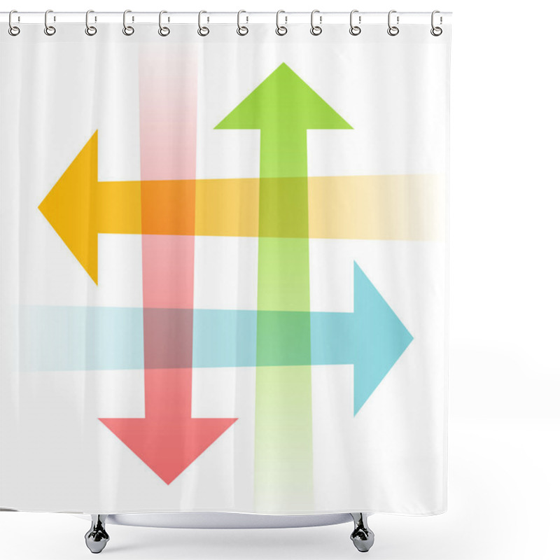 Personality  Intersecting Arrows On White Shower Curtains