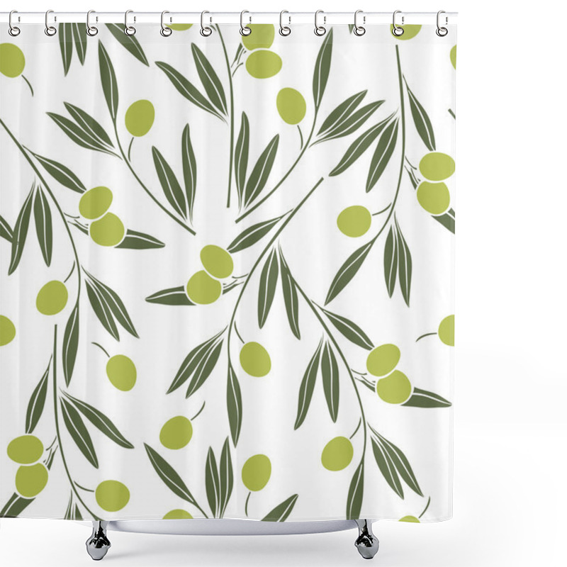 Personality  Olive Branch Pattern Shower Curtains